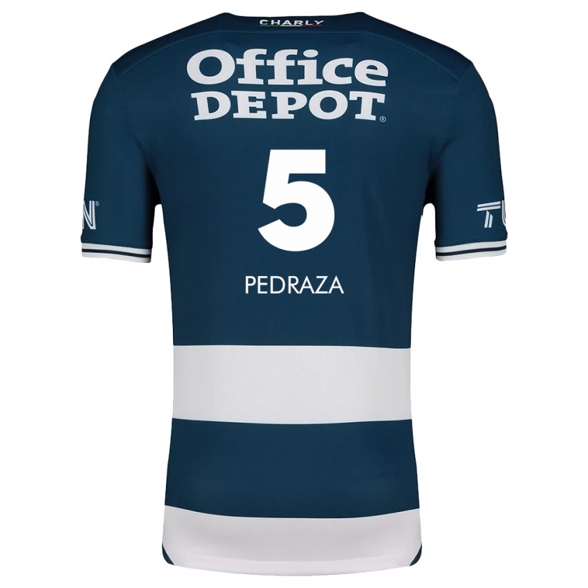 Niño Camiseta Pedro Pedraza #5 Azul Blanco 1ª Equipación 2024/25 La Camisa