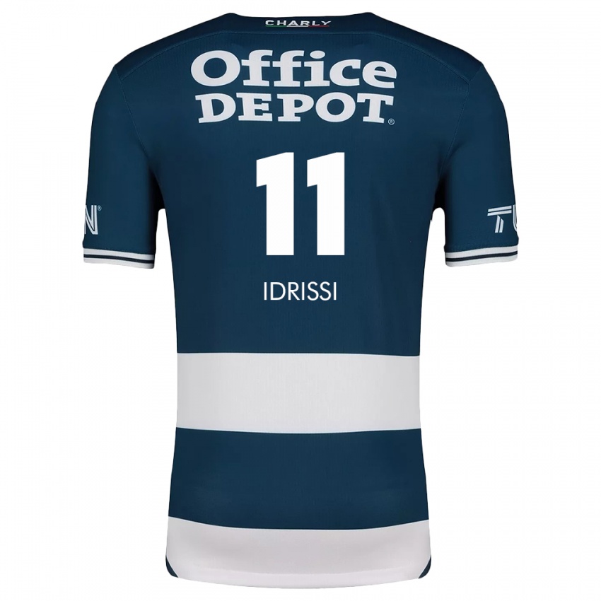 Niño Camiseta Oussama Idrissi #11 Azul Blanco 1ª Equipación 2024/25 La Camisa