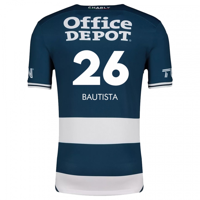 Niño Camiseta Alán Bautista #26 Azul Blanco 1ª Equipación 2024/25 La Camisa