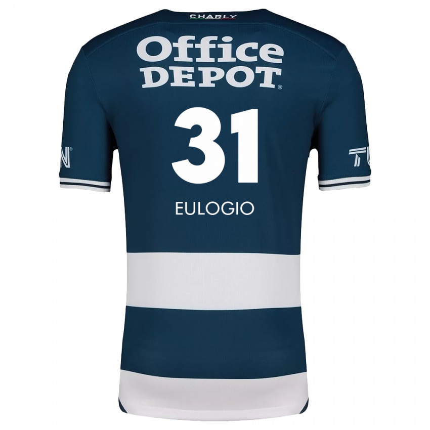 Niño Camiseta José Eulogio #31 Azul Blanco 1ª Equipación 2024/25 La Camisa