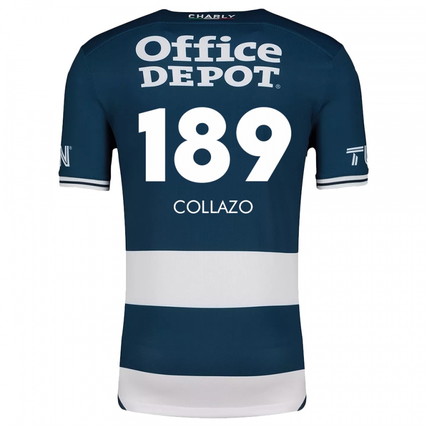 Niño Camiseta David Collazo #189 Azul Blanco 1ª Equipación 2024/25 La Camisa