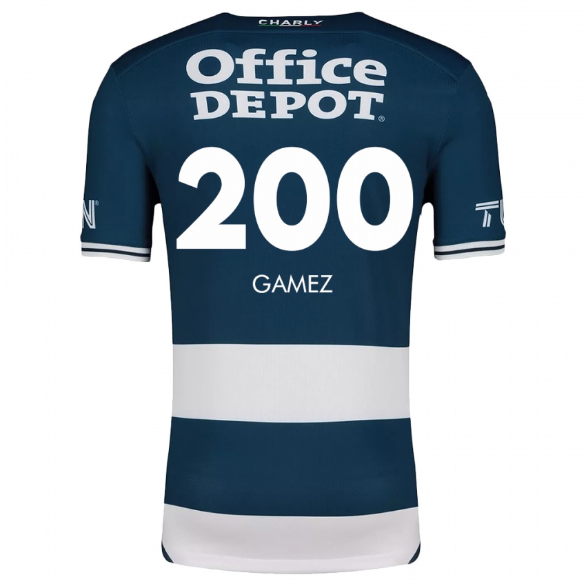 Niño Camiseta Sergio Gámez #200 Azul Blanco 1ª Equipación 2024/25 La Camisa