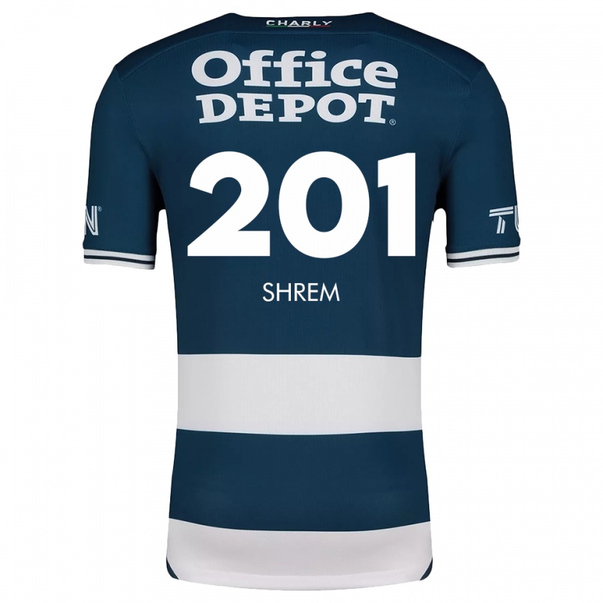 Niño Camiseta David Shrem #201 Azul Blanco 1ª Equipación 2024/25 La Camisa