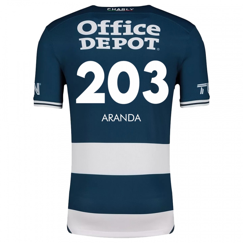 Niño Camiseta Juan Aranda #203 Azul Blanco 1ª Equipación 2024/25 La Camisa