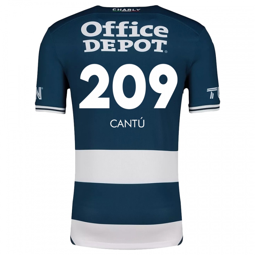 Niño Camiseta Juan Cantú #209 Azul Blanco 1ª Equipación 2024/25 La Camisa