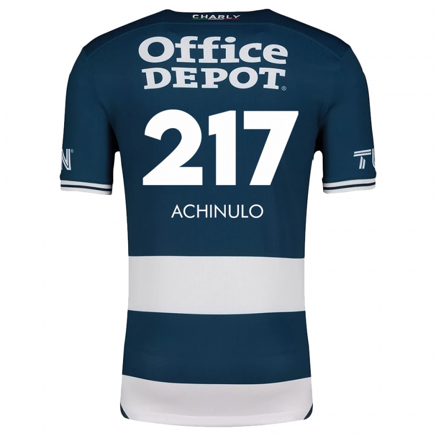 Niño Camiseta Princewill Achinulo #217 Azul Blanco 1ª Equipación 2024/25 La Camisa