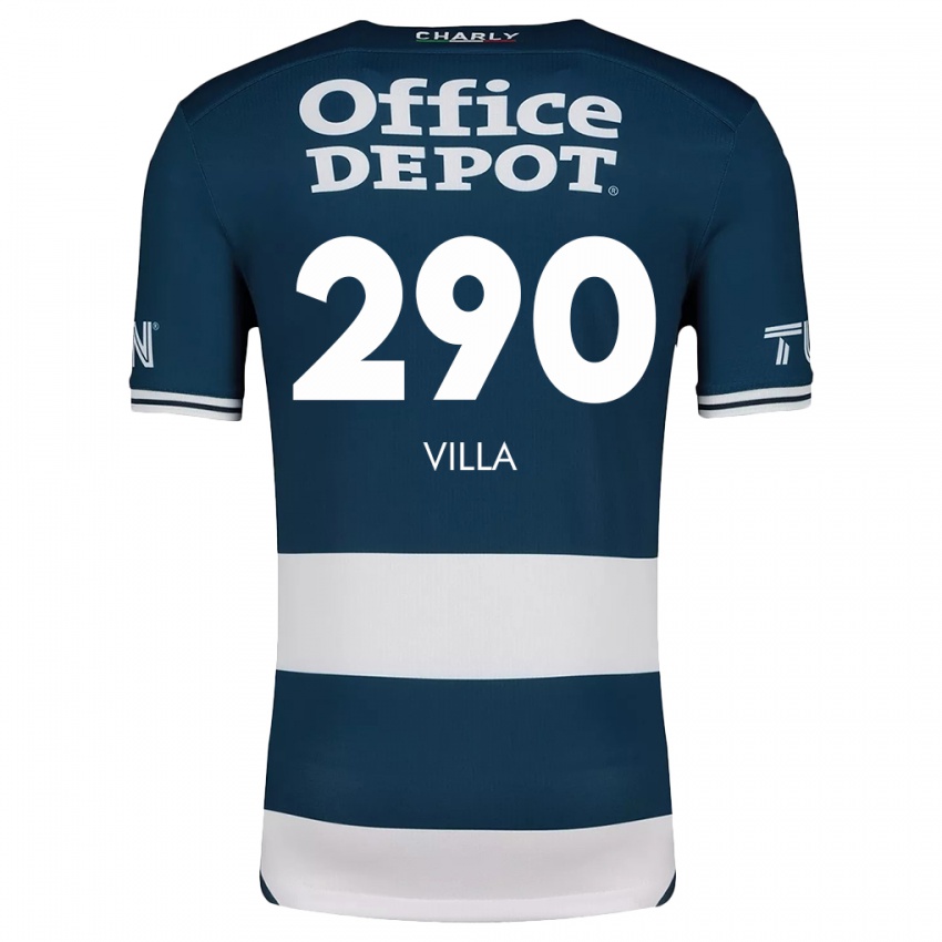 Niño Camiseta Adrián Villa #290 Azul Blanco 1ª Equipación 2024/25 La Camisa