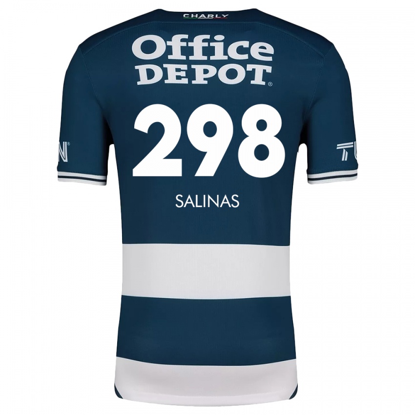 Niño Camiseta Jesús Salinas #298 Azul Blanco 1ª Equipación 2024/25 La Camisa