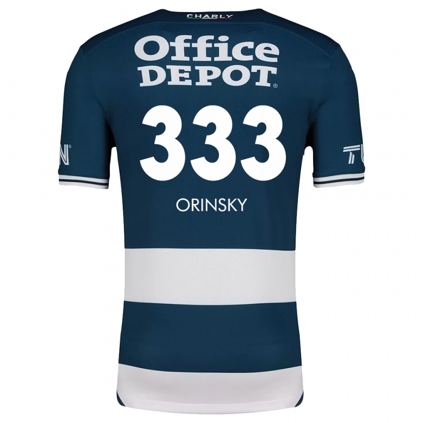 Niño Camiseta Edson Orinsky #333 Azul Blanco 1ª Equipación 2024/25 La Camisa