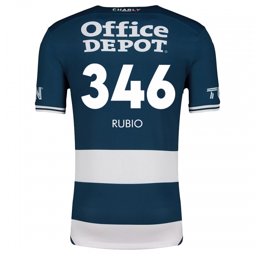 Niño Camiseta Mateo Rubio #346 Azul Blanco 1ª Equipación 2024/25 La Camisa