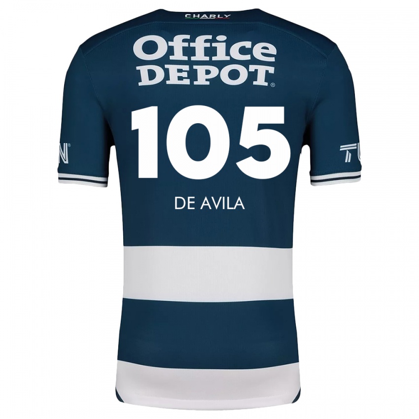 Niño Camiseta José De Ávila #105 Azul Blanco 1ª Equipación 2024/25 La Camisa