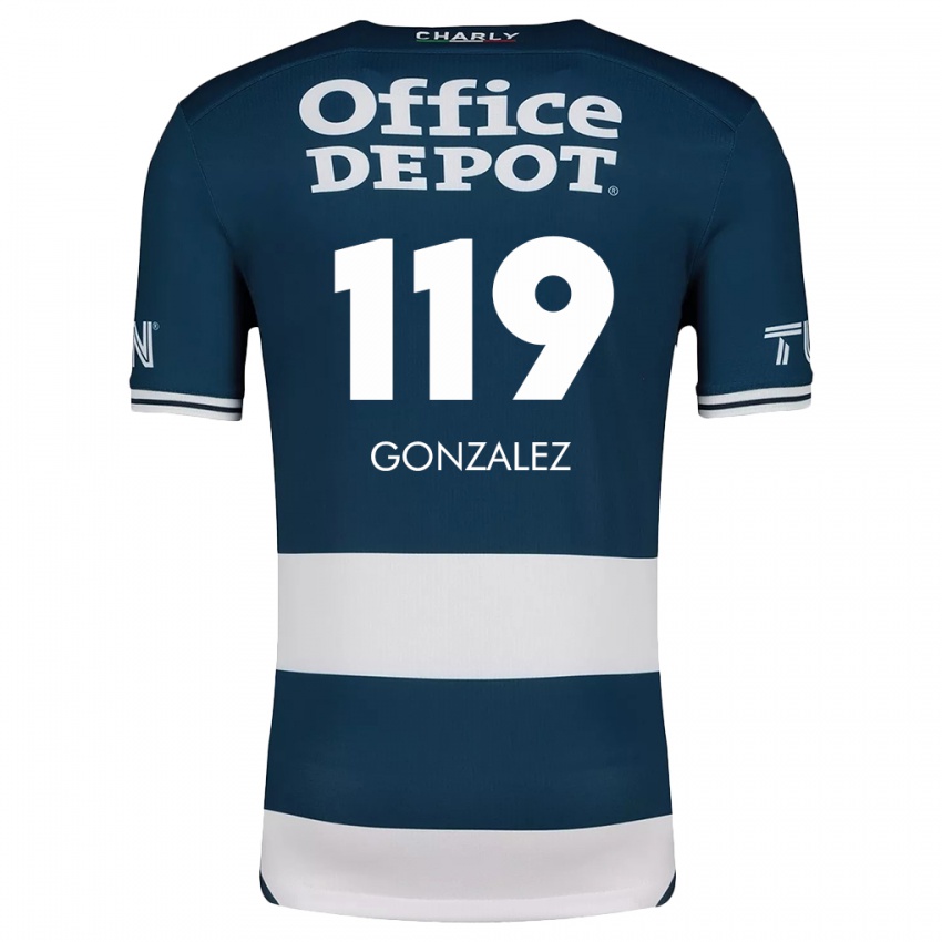 Niño Camiseta Juan González #119 Azul Blanco 1ª Equipación 2024/25 La Camisa