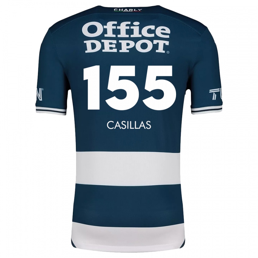 Niño Camiseta Johan Casillas #155 Azul Blanco 1ª Equipación 2024/25 La Camisa