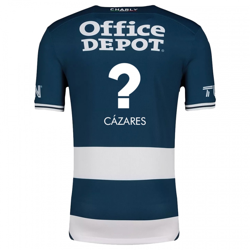 Niño Camiseta Dimas Cázares #0 Azul Blanco 1ª Equipación 2024/25 La Camisa