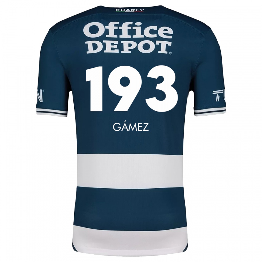 Niño Camiseta Juan Gámez #193 Azul Blanco 1ª Equipación 2024/25 La Camisa