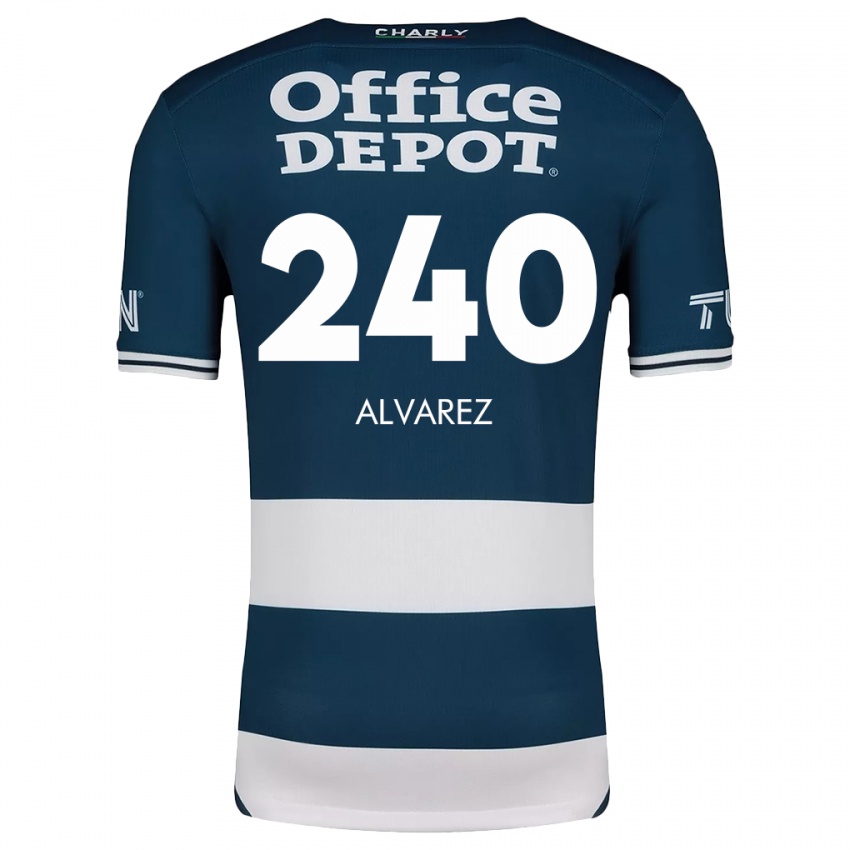 Niño Camiseta Gael Álvarez #240 Azul Blanco 1ª Equipación 2024/25 La Camisa