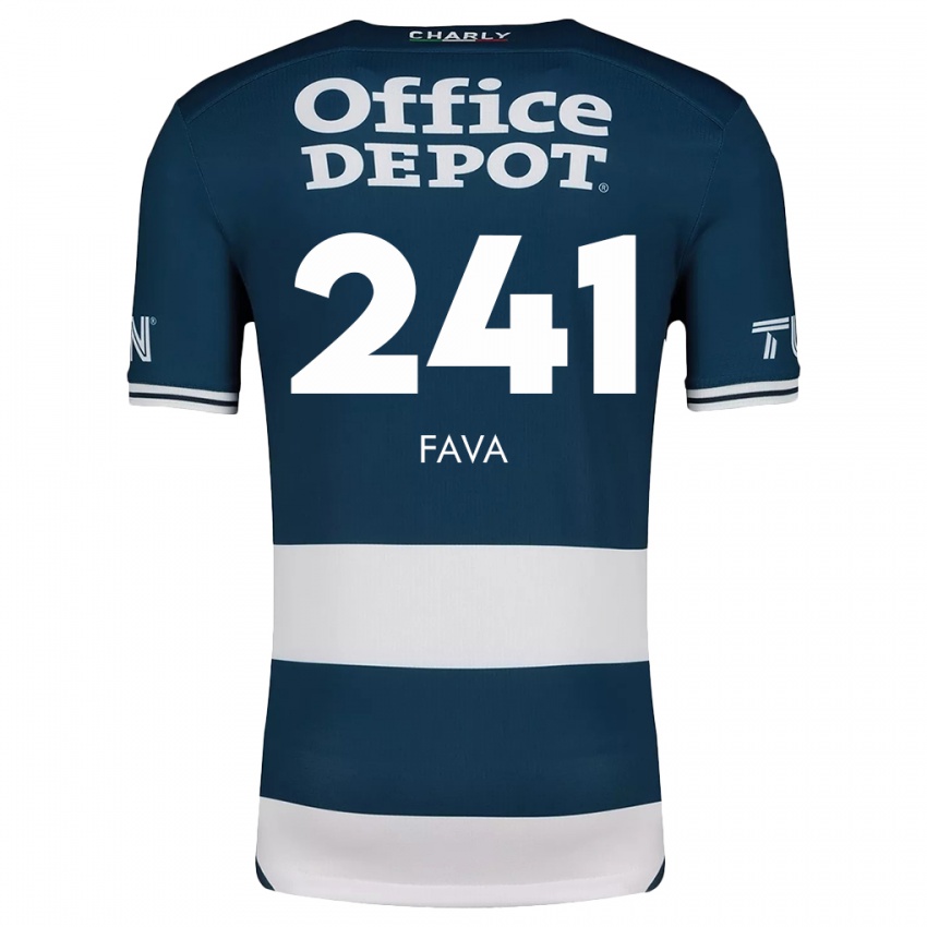 Niño Camiseta Marco Fava #241 Azul Blanco 1ª Equipación 2024/25 La Camisa