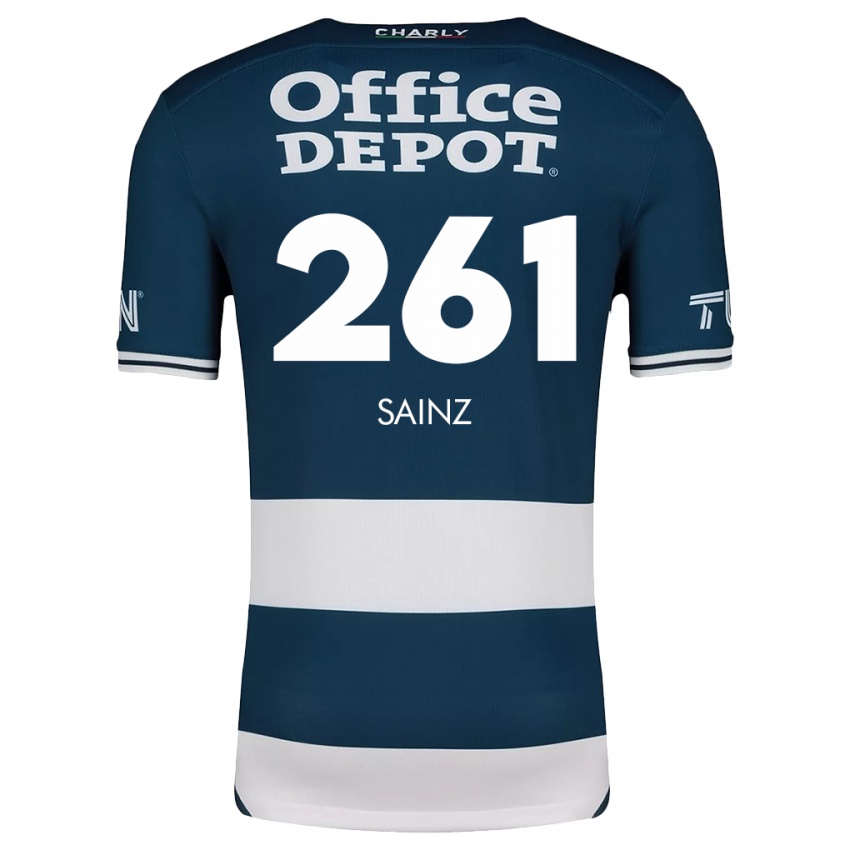 Niño Camiseta Diego Sáinz #261 Azul Blanco 1ª Equipación 2024/25 La Camisa