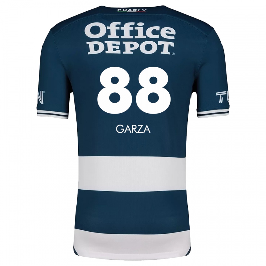 Niño Camiseta Adrián Garza #88 Azul Blanco 1ª Equipación 2024/25 La Camisa