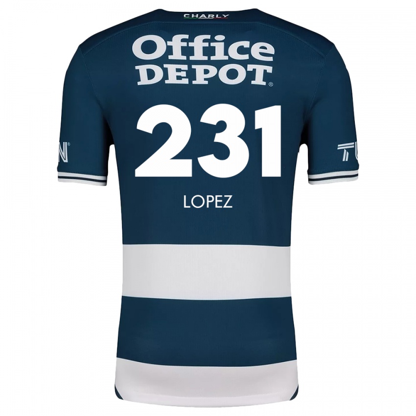 Niño Camiseta Víctor López #231 Azul Blanco 1ª Equipación 2024/25 La Camisa