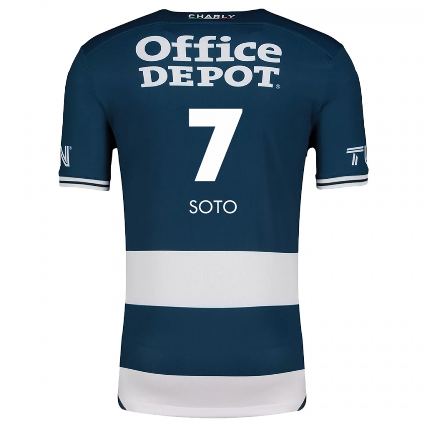 Niño Camiseta Alice Soto #7 Azul Blanco 1ª Equipación 2024/25 La Camisa