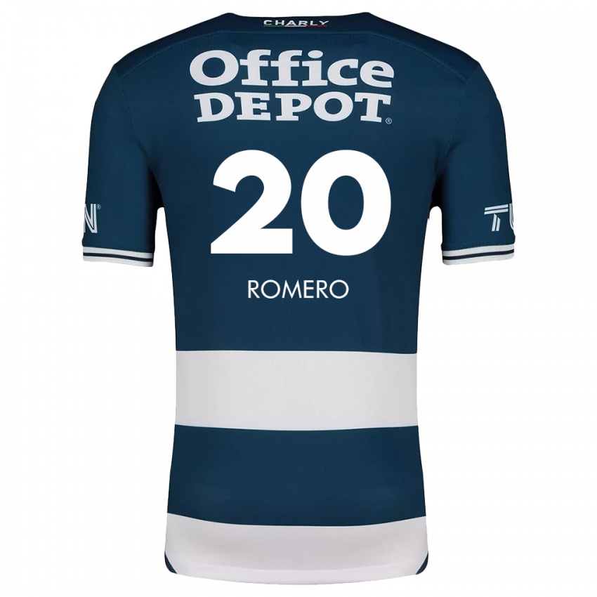 Niño Camiseta Tamara Romero #20 Azul Blanco 1ª Equipación 2024/25 La Camisa