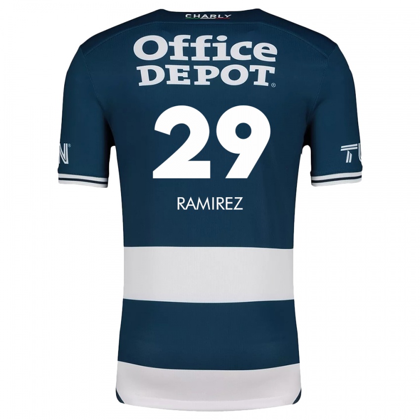 Niño Camiseta Elliana Ramirez #29 Azul Blanco 1ª Equipación 2024/25 La Camisa