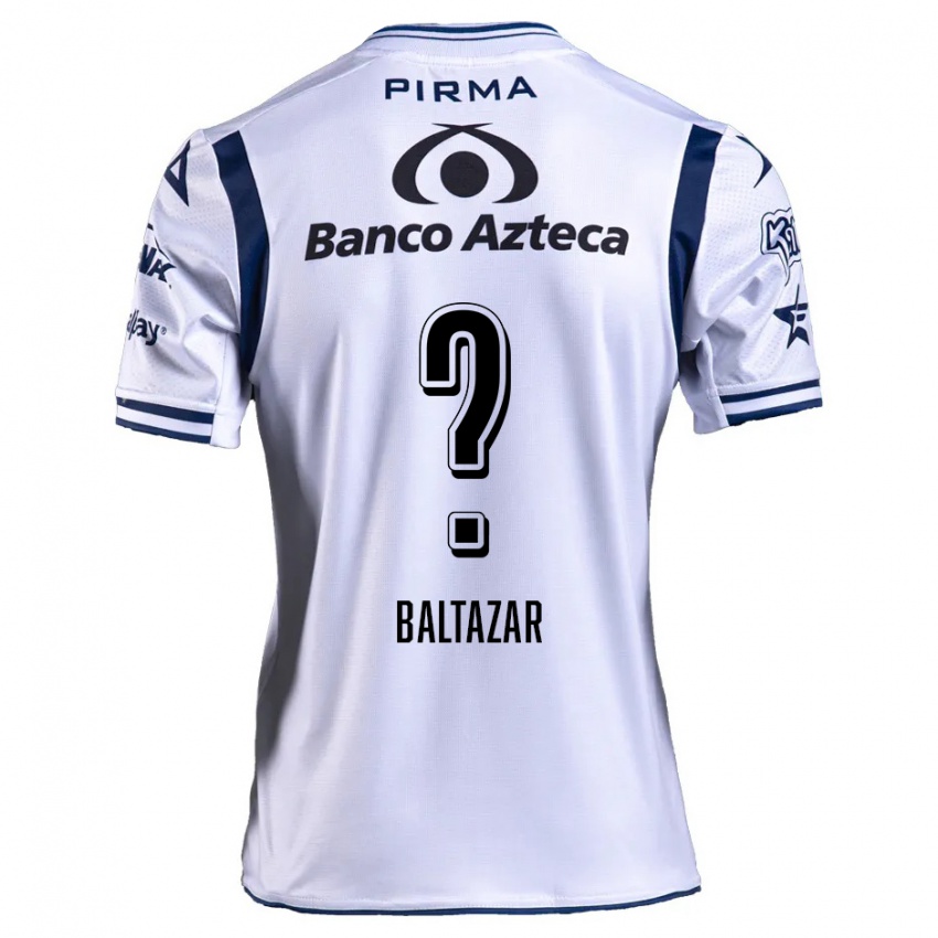 Niño Camiseta Carlos Baltazar #0 Blanco Azul Marino 1ª Equipación 2024/25 La Camisa