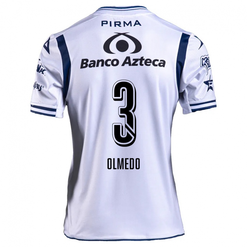 Niño Camiseta Sebastián Olmedo #3 Blanco Azul Marino 1ª Equipación 2024/25 La Camisa