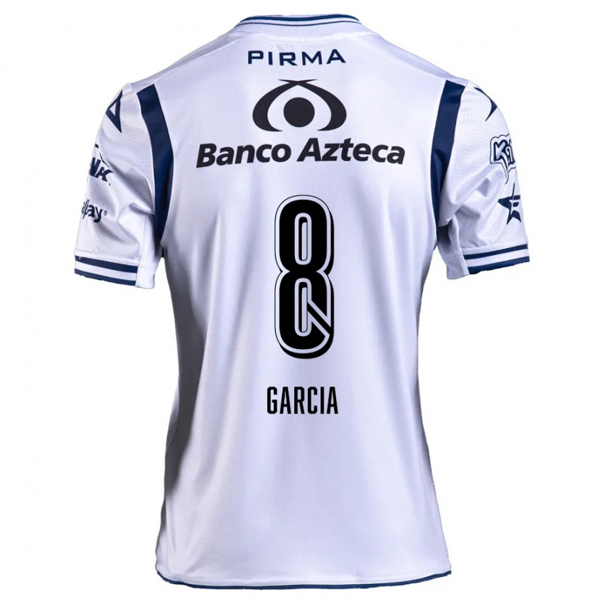 Niño Camiseta Luis García #8 Blanco Azul Marino 1ª Equipación 2024/25 La Camisa