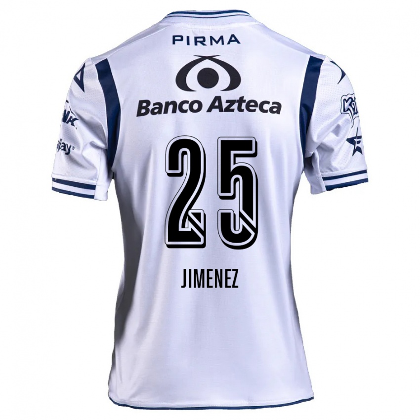 Niño Camiseta Miguel Jiménez #25 Blanco Azul Marino 1ª Equipación 2024/25 La Camisa