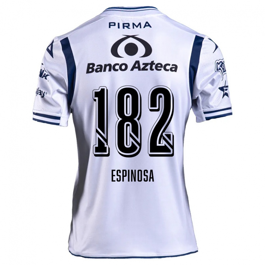 Niño Camiseta Daniel Espinosa #182 Blanco Azul Marino 1ª Equipación 2024/25 La Camisa