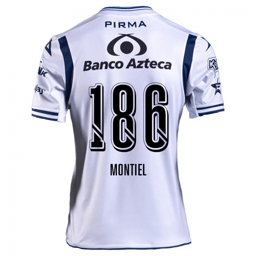 Niño Camiseta Santiago Montiel #186 Blanco Azul Marino 1ª Equipación 2024/25 La Camisa