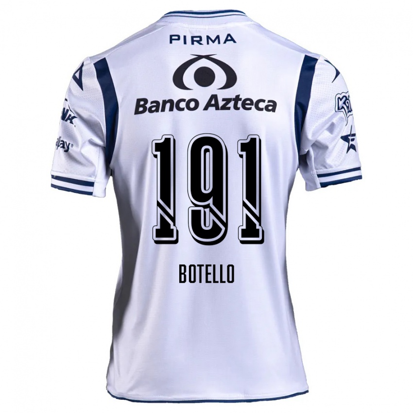 Niño Camiseta Octavio Botello #191 Blanco Azul Marino 1ª Equipación 2024/25 La Camisa