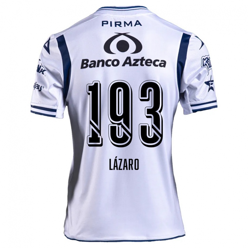 Niño Camiseta Juan Lázaro #193 Blanco Azul Marino 1ª Equipación 2024/25 La Camisa