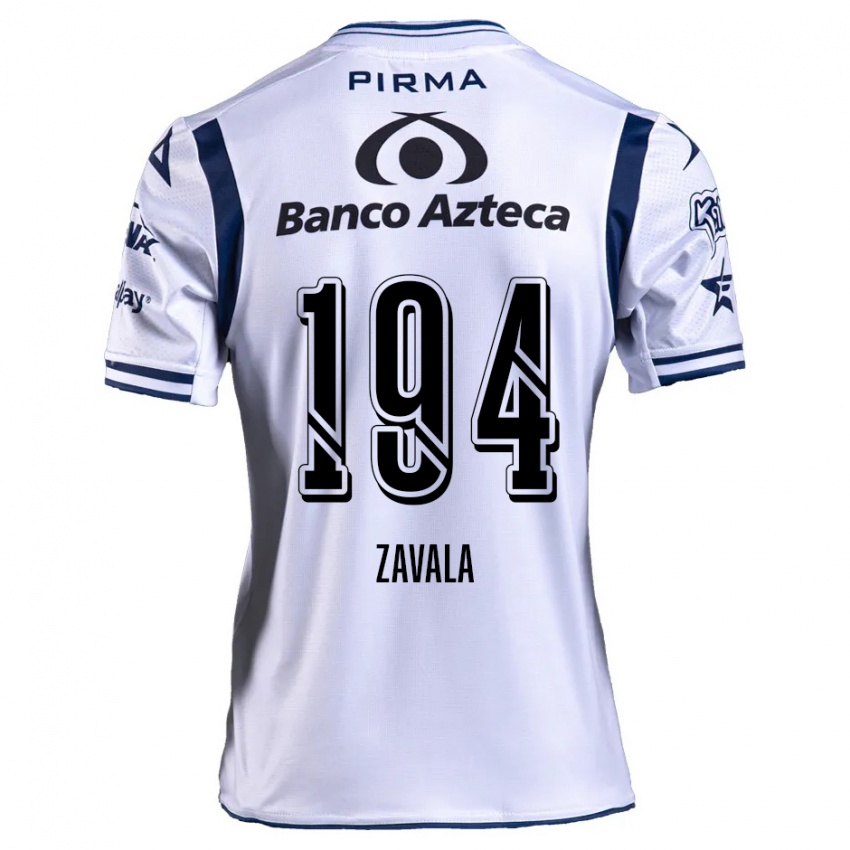 Niño Camiseta Arath Zavala #194 Blanco Azul Marino 1ª Equipación 2024/25 La Camisa