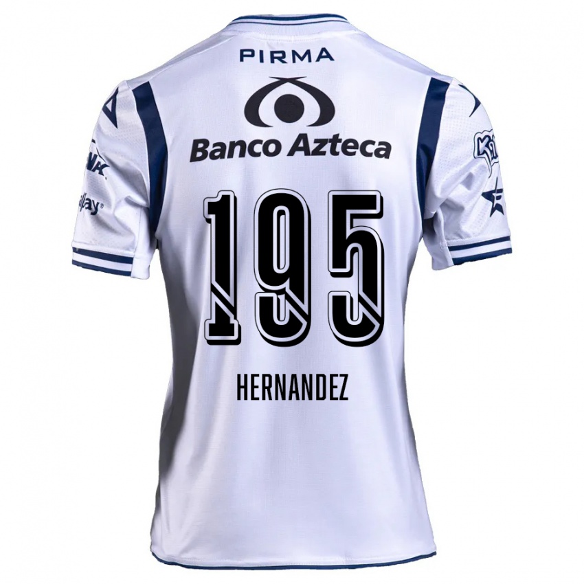 Niño Camiseta Daniel Hernández #195 Blanco Azul Marino 1ª Equipación 2024/25 La Camisa