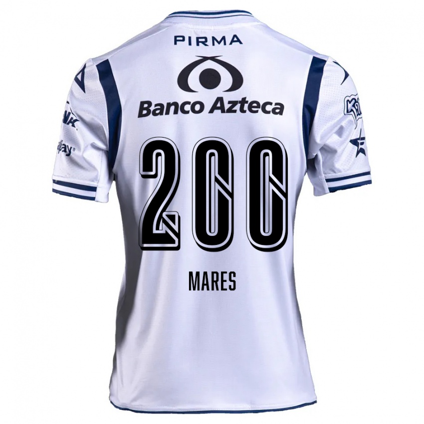 Niño Camiseta Cristian Mares #200 Blanco Azul Marino 1ª Equipación 2024/25 La Camisa