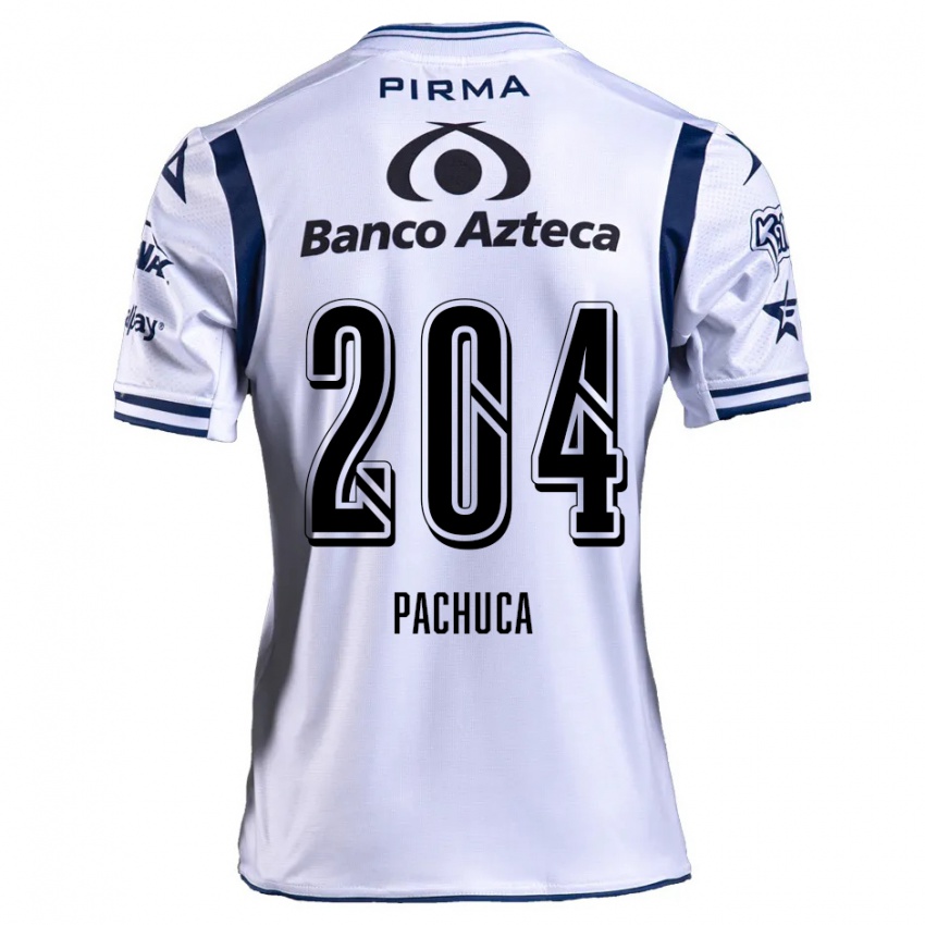 Niño Camiseta José Pachuca #204 Blanco Azul Marino 1ª Equipación 2024/25 La Camisa