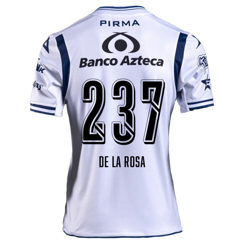 Niño Camiseta Álvaro De La Rosa #237 Blanco Azul Marino 1ª Equipación 2024/25 La Camisa