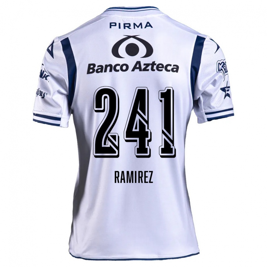 Niño Camiseta Eduardo Ramírez #241 Blanco Azul Marino 1ª Equipación 2024/25 La Camisa