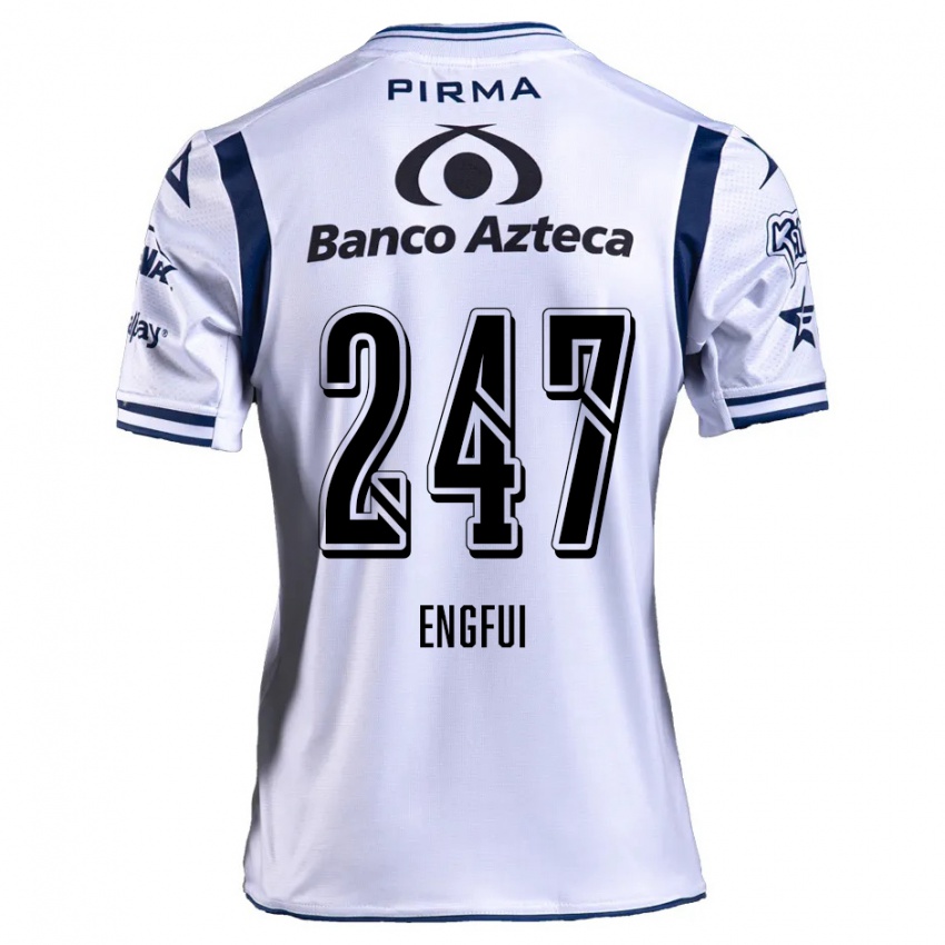 Niño Camiseta Emilio Engfui #247 Blanco Azul Marino 1ª Equipación 2024/25 La Camisa