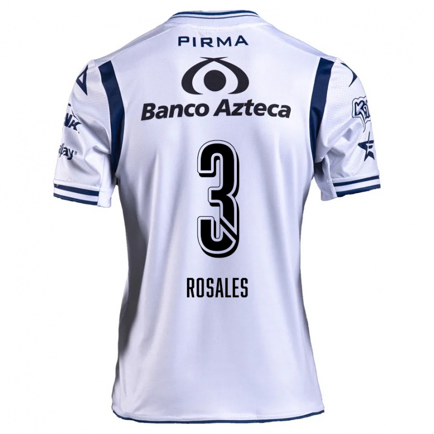 Niño Camiseta Fátima Rosales #3 Blanco Azul Marino 1ª Equipación 2024/25 La Camisa