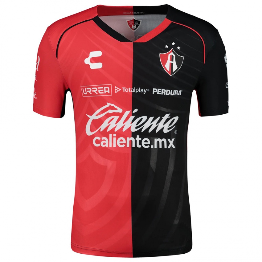 Niño Camiseta Mateo García #8 Negro Rojo 1ª Equipación 2024/25 La Camisa