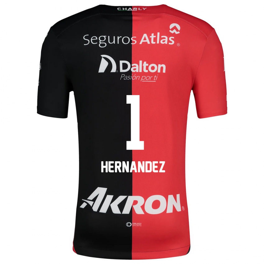 Niño Camiseta José Hernández #1 Negro Rojo 1ª Equipación 2024/25 La Camisa