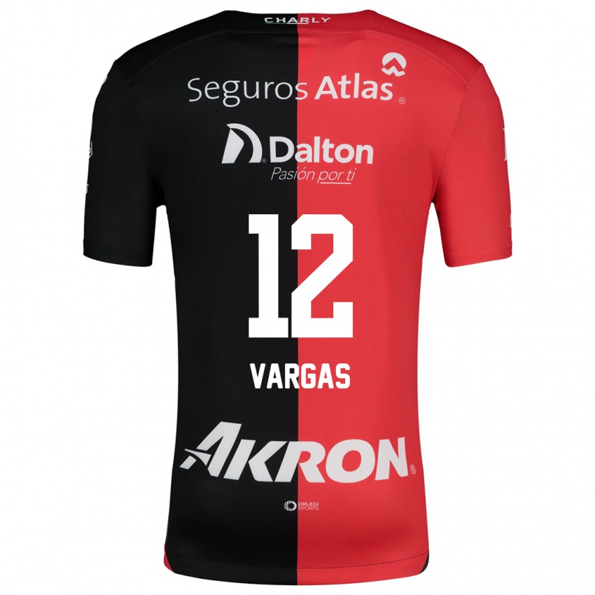 Niño Camiseta Camilo Vargas #12 Negro Rojo 1ª Equipación 2024/25 La Camisa