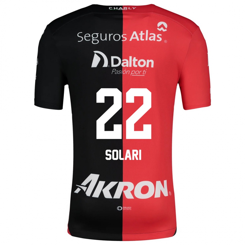 Niño Camiseta Augusto Solari #22 Negro Rojo 1ª Equipación 2024/25 La Camisa