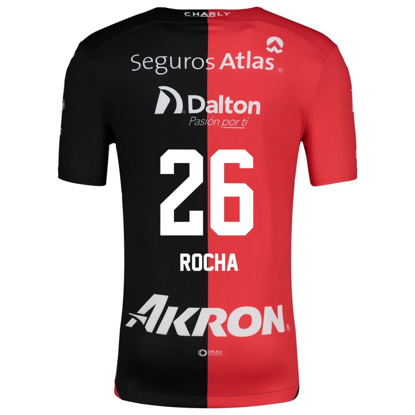 Niño Camiseta Aldo Rocha #26 Negro Rojo 1ª Equipación 2024/25 La Camisa