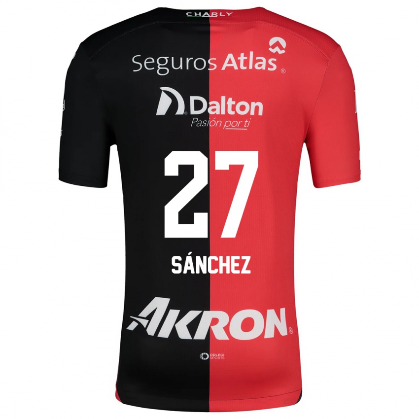 Niño Camiseta Antonio Sánchez #27 Negro Rojo 1ª Equipación 2024/25 La Camisa