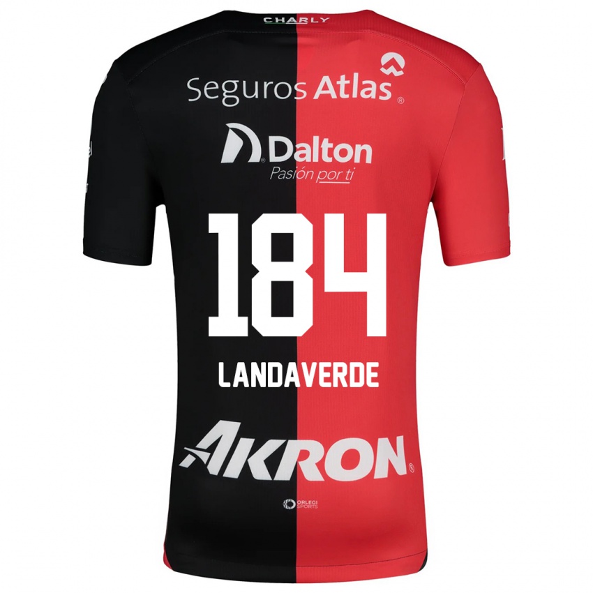 Niño Camiseta Antero Landaverde #184 Negro Rojo 1ª Equipación 2024/25 La Camisa